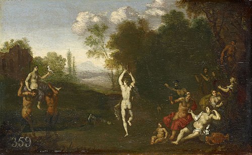 Nymphs and Satyrs in a Landscape, 1665, Daniel Vertangen