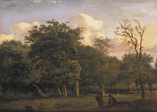 A Wooded Landscape with Figures, 1670, Jan van der Heyden