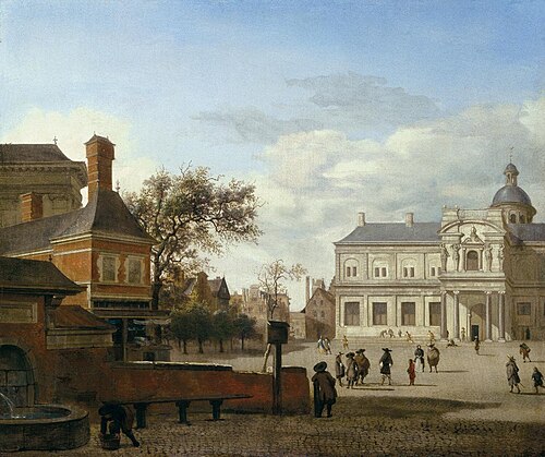 Barockes Palais an einem Platz, 1665, Jan van der Heyden