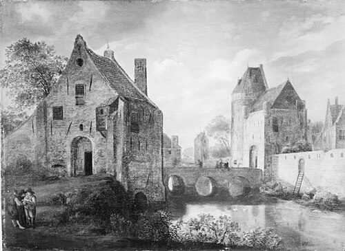 Houses at a Canal, 1682, Jan van der Heyden