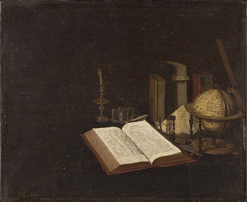 Nature morte avec Livre et Globe, 1667, Jan van der Heyden