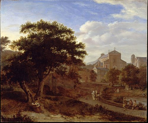 Two Churches and a Town Wall, 1660, Jan van der Heyden