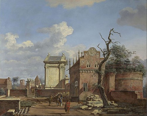 Een architectonische fantasie, 1667, Jan van der Heyden