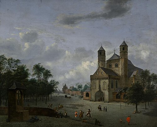 View of St. Pantaleon in Cologne, 1700, Jan van der Heyden