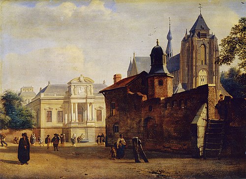 The Great Church in Veere with a Fantasy Villa, 1678, Jan van der Heyden