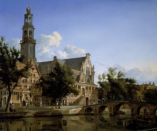 View of the Westerkerk, Amsterdam, 1668, Jan van der Heyden