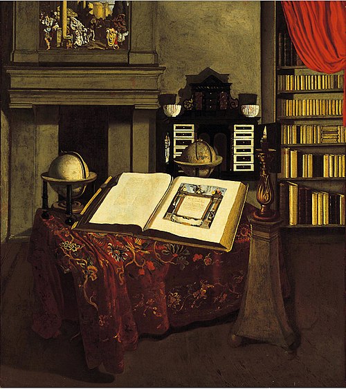 Library Interior with Still Life, 1712, Jan van der Heyden