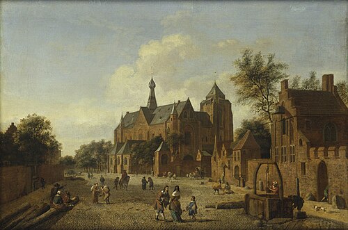 Veere, behind the Church, 1680, Jan van der Heyden