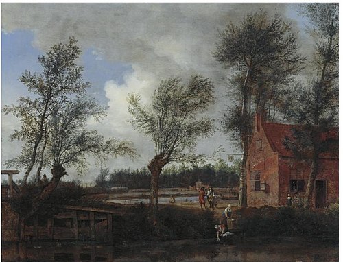 The Black Pig Inn at Maarssen, 1668, Jan van der Heyden
