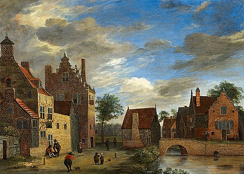 View of a Small Town, 1680, Jan van der Heyden