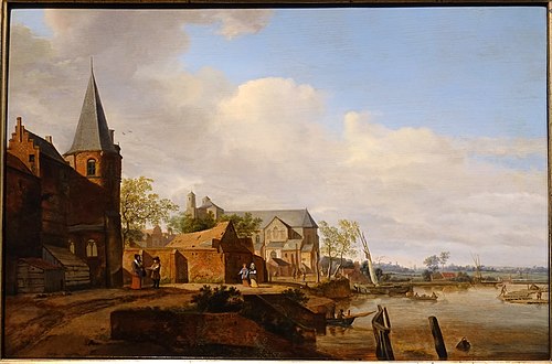 View of Elten on the Rhine, 1690, Jan van der Heyden