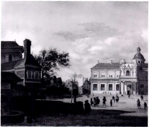 A Baroque Palace in a Town Square, 1660, Jan van der Heyden
