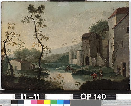 Landschap met vissers, 1750, Jan van der Heyden