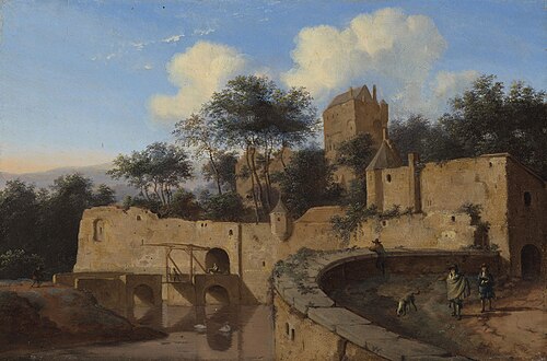 A capriccio view of Arnhem, 1666, Jan van der Heyden