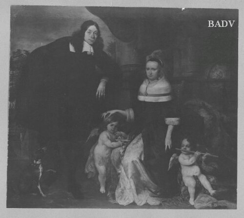 Portrait of a couple with puttos, 1648, Jürgen Ovens