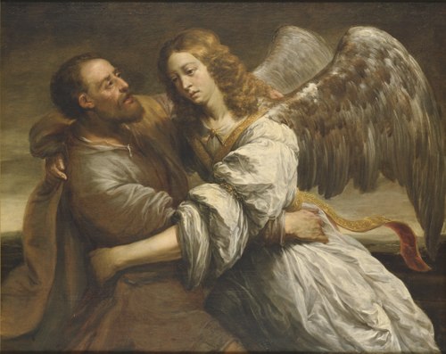 Jacob Fighting the Angel, 1650, Jürgen Ovens