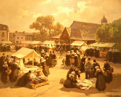 Le marché aux étoffes du Faouët, , Henri Alphonse Barnoin