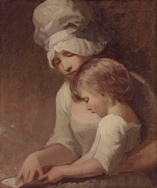 Portrait of a lady and a child, traditionally identified as Mrs Cumberland and her son, Charles, 1800, George Romney