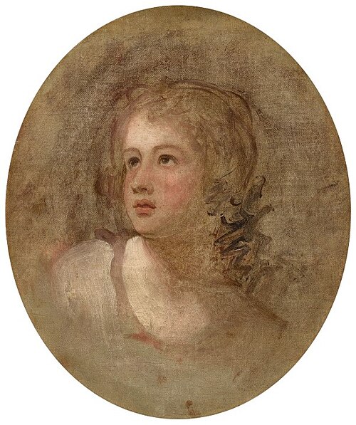 Head study of a young girl, 1800, George Romney