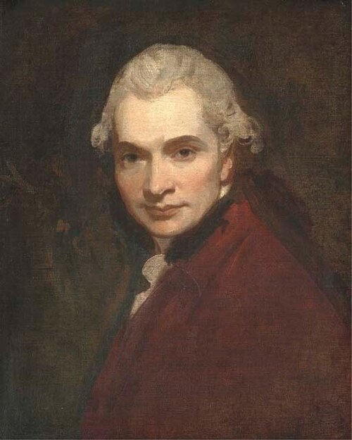 Self-portrait in a red coat, 1800, George Romney