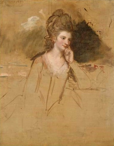Portrait of a lady, traditionally identified as Elizabeth, Countess of Derby, a sketch, 1778, George Romney