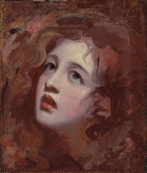 Head study of Emma, Lady Hamilton, as Miranda, 1788, George Romney