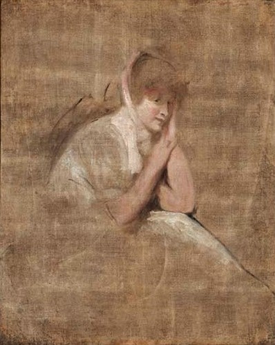 Portrait of a lady, possibly Lady Emma Hamilton, a sketch, 1800, George Romney
