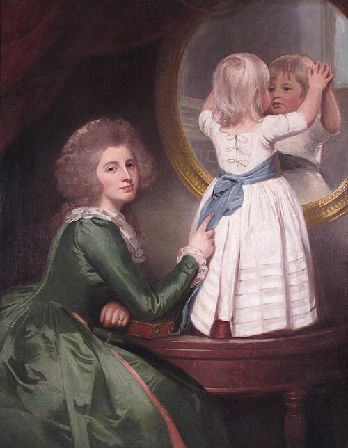 Anne Barbara Russell née Whitworth with her son Sir Henry Russell, 1787, George Romney