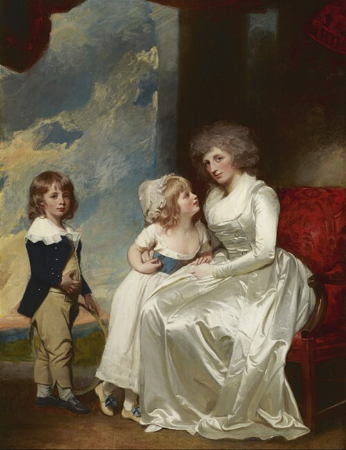 Henrietta, Countess of Warwick, and Her Children, 1787, George Romney