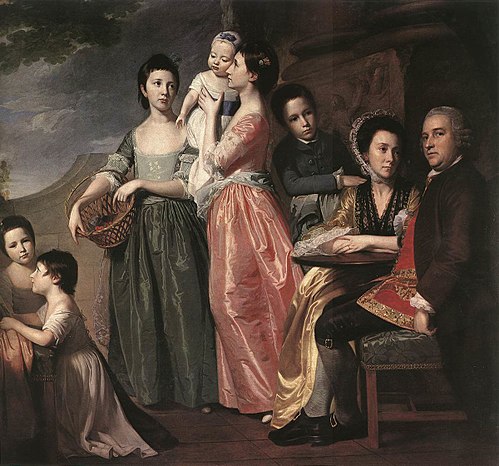 A large family piece, 1768, George Romney