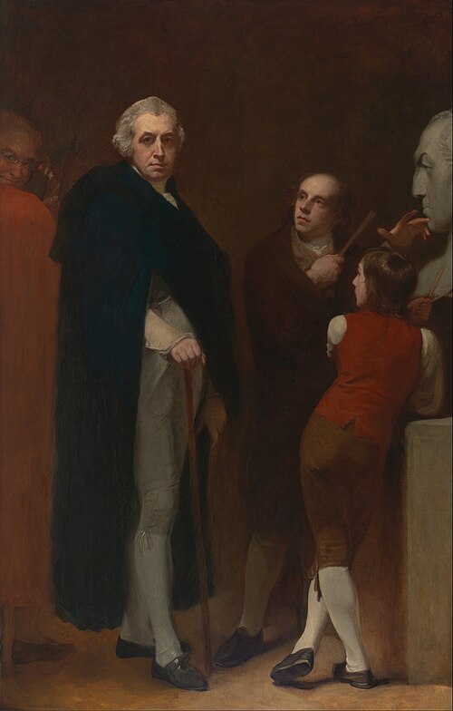 John Flaxman Modeling the Bust of William Hayley, 1795, George Romney