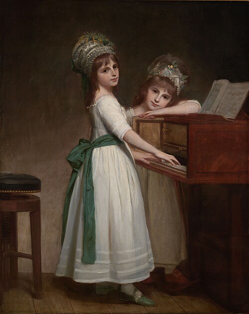 Portrait of Maria and Catherine, the Daughters of Edward Thurlow, 1st Baron Thurlow, 1783, George Romney
