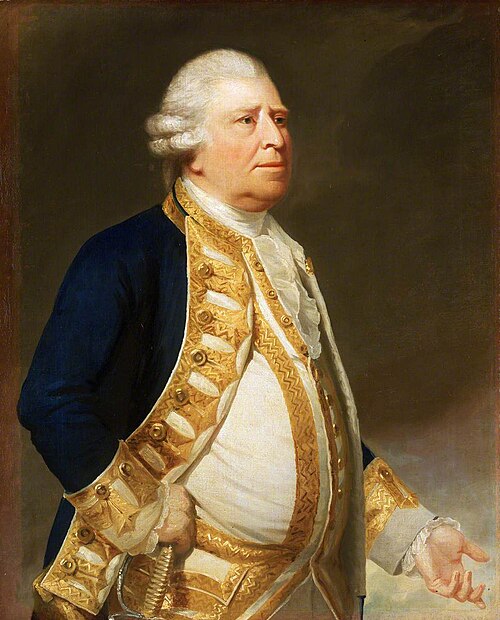 A flag officer, previously thought to be Sir Chaloner Ogle (1729-1816), Admiral of the Red, 1783, George Romney