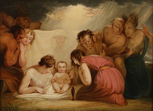 The Infant Shakespeare Attended by Nature and the Passions, 1786, George Romney