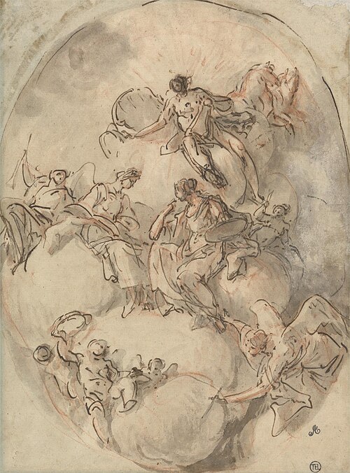 Study for Ceiling: Apollo and other Figures, , Domenico Mondo