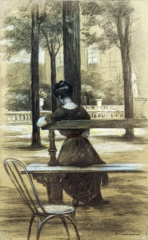 La lecture au jardin du Luxembourg, , Charles Maurin
