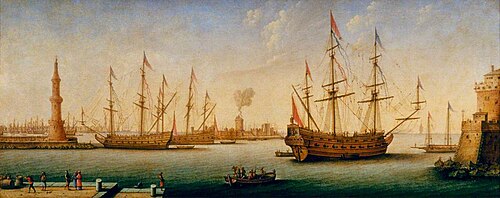 Mediterranean Port with Men o' War, 1700, Pierre Puget
