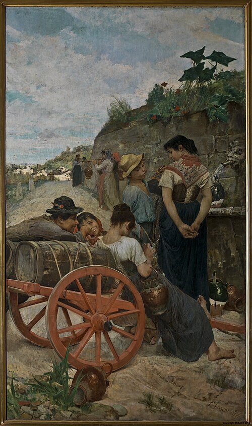 At the fountain, 1879, Egisto Ferroni