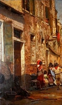 Street scene, , Egisto Lancerotto
