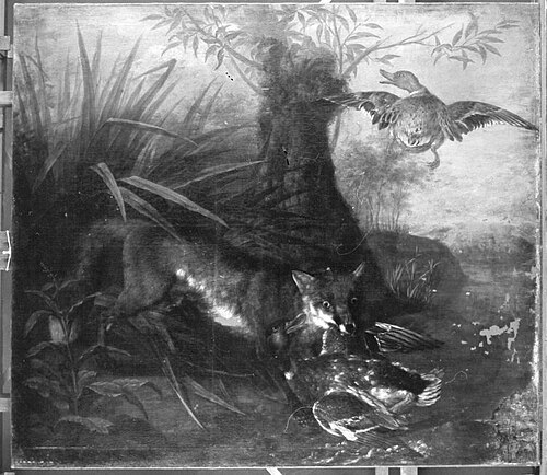 Fuchs mit Beute, 1749, Daniel Hien