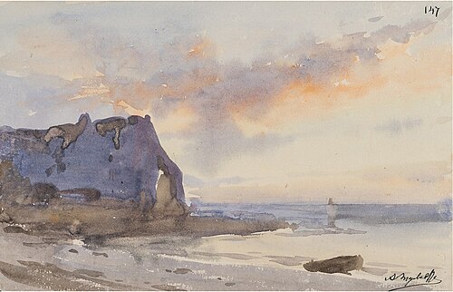 Sunset at Etretat, , Alexeï Bogolioubov