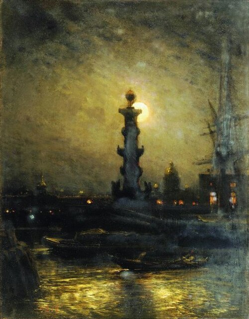 St.Petersburg at Night, 1878, Alexeï Bogolioubov