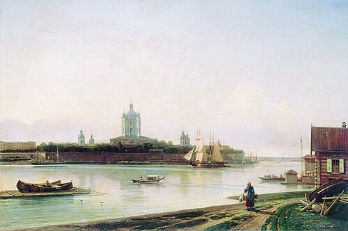 A View of Smolny Monastery, St. Petersburg, , Alexeï Bogolioubov