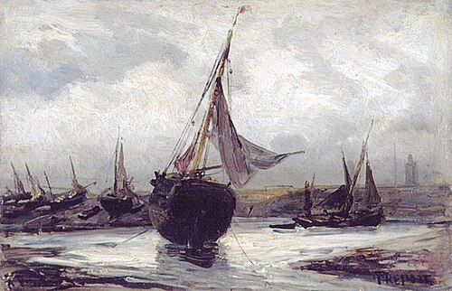 Boats in Treport, 1876, Alexeï Bogolioubov