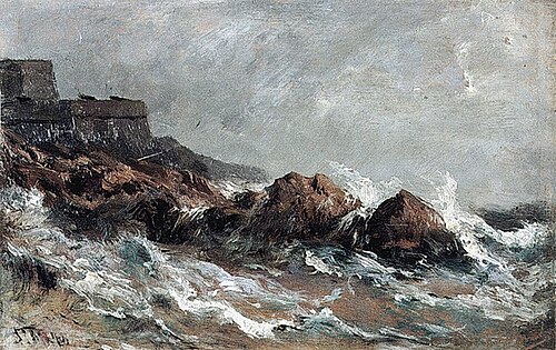 Cliffs in Saint Malo, 1870, Alexeï Bogolioubov