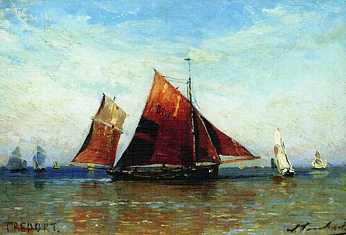 Fishermen in Treport, 1876, Alexeï Bogolioubov