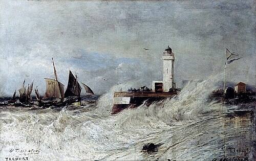 High Tide in Treport, 1876, Alexeï Bogolioubov