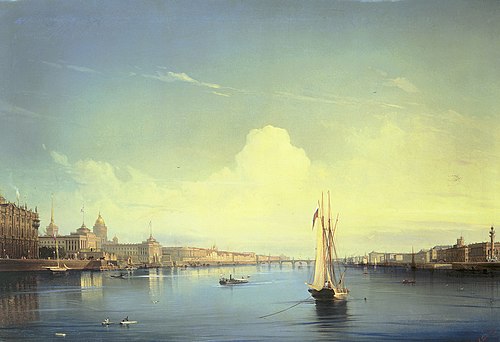 St. Petersburg at Sunset., 1850, Alexeï Bogolioubov