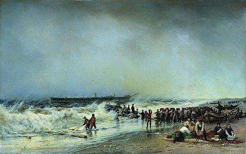 Wreck of the frigate "Alexander Nevsky", 1868, Alexeï Bogolioubov