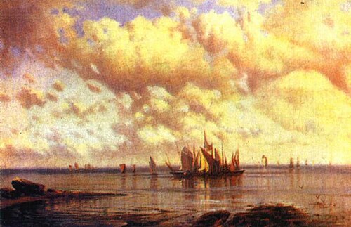 Sailing ships in the Bay, 1860, Alexeï Bogolioubov